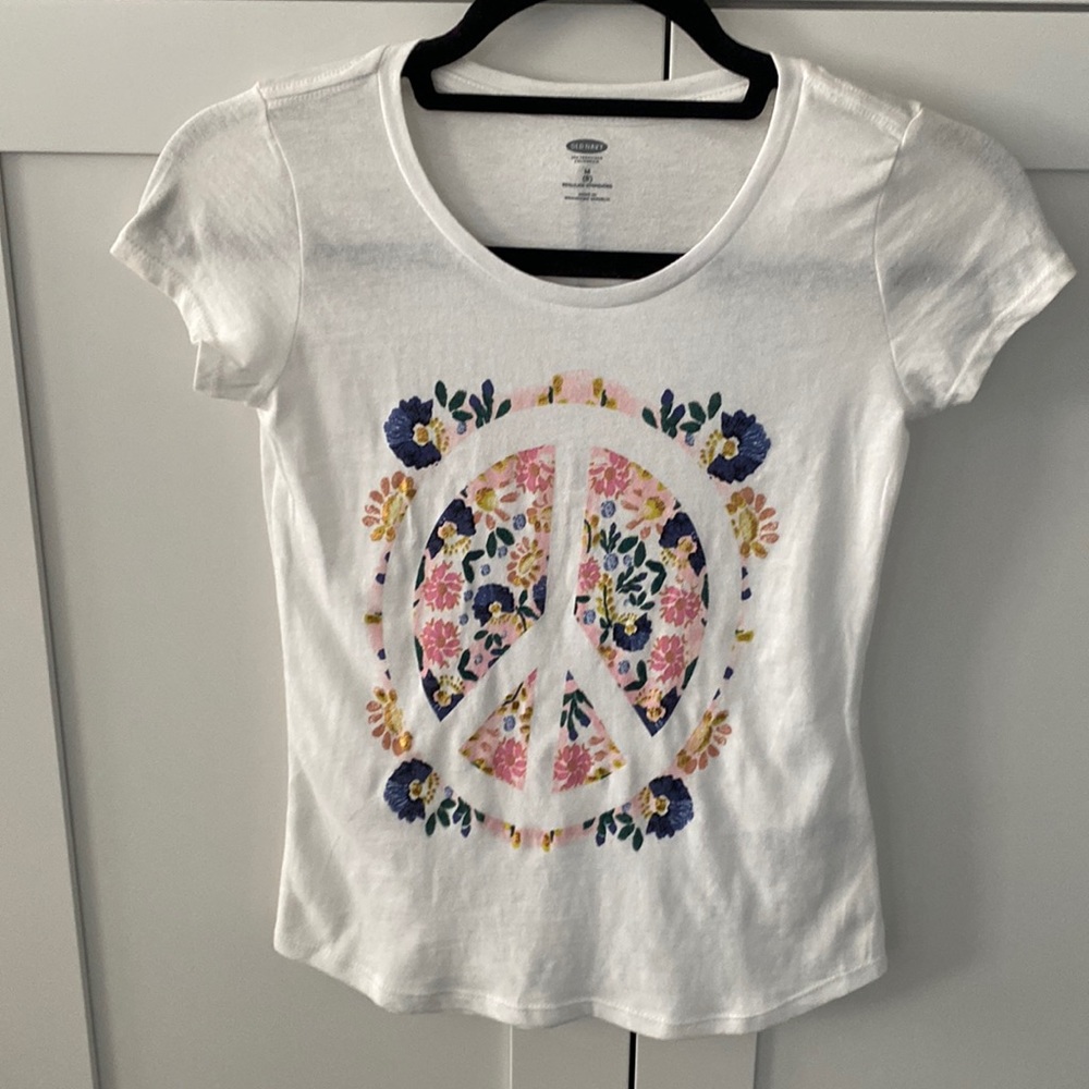 Retro Flowers Peace Sign Tee -
